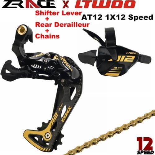 ZRACE LTWOO AT12 12 Speed Shifter Lever + Rear Derailleur 12s + Chains for MTB Bike Suit Compatible with M7100 M8100 M9100 EAGLE