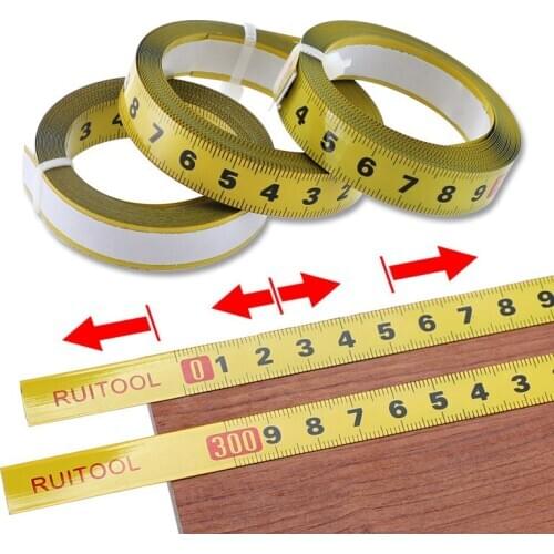 1-5m Miter Track Self Adhesive Tape Measure 0.5'' Width T-track Scale Metric Measuring Tape for Router Table Measurement