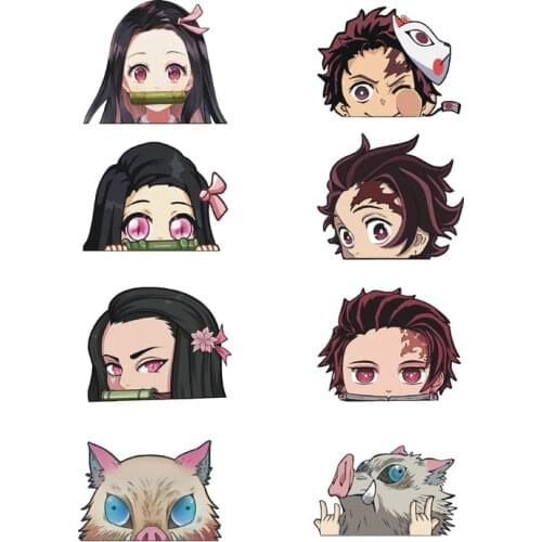 Car Styling Sticker Dirt Bike Auto Truck Dirt Bike Vans Graphics Helmet Decals for Anime Pig Demon Ghost Girl Slayer