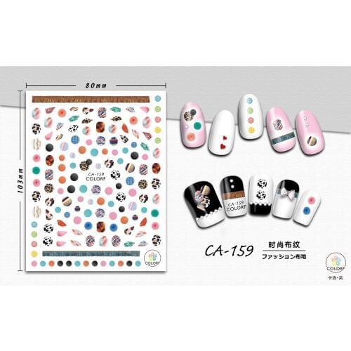 UPRETTEGO SUPER THIN SELF ADHESIVE 3D NAIL ART NAIL SLIDER STICKER FLOWER BEE BIRD FABRIC TROPICAL PLANT KISS LIP EYES CA156-164