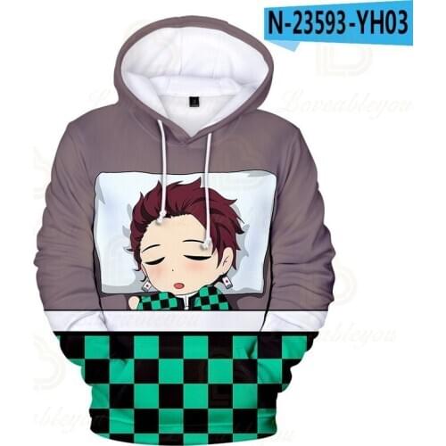 Cartoon 3D Hooded Hoodies Anime Demon Slayer Adults Childrens Clothing Unisex 3D Digital Printing Hooded Pullover