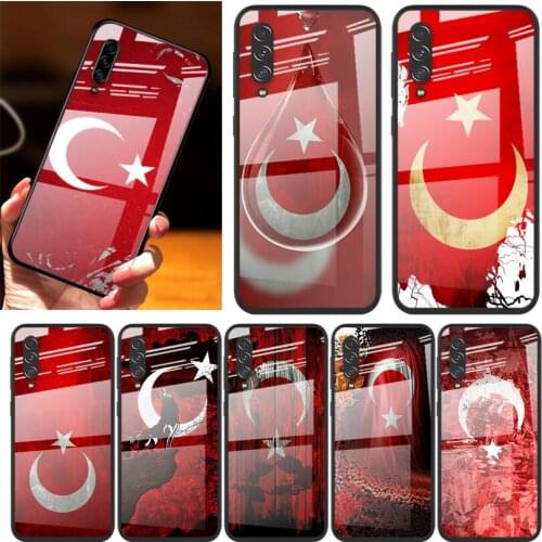 Turkey Turkish Flag For Samsung Note 20 10 9 8 Ultra Lite Plus 5G A70 A50 A40 A30 A20 A10 Tempered Glass Phone Case
