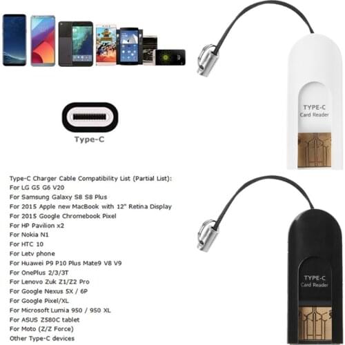 Two In One USB Type C To USB 2.0 Type A Micro SD TF Memory Card Reader Adapter