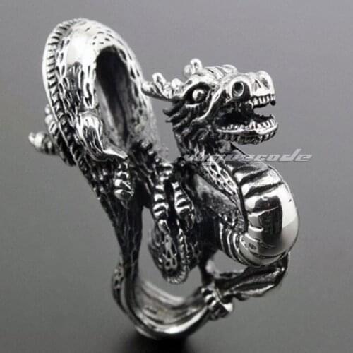 Oriental Fashion Pendant Solid 316L Stainless Steel Cool Mens Biker Dragon Pendant 3H002
