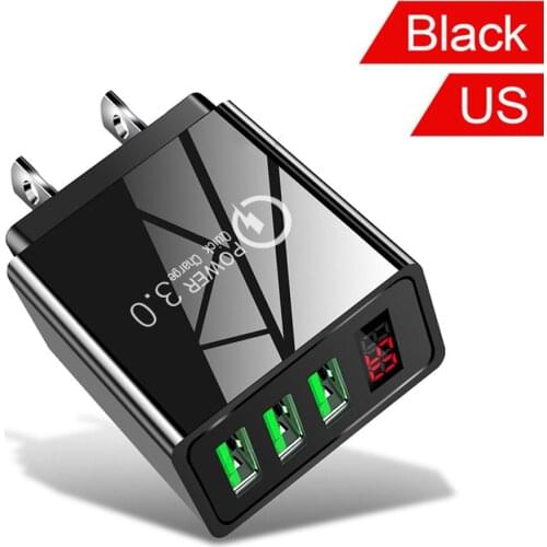 5V3.1A Digital Display Charger 3USB Digital Display Fast Charger Smart Phone USB 3 Port Charging Head 3.1A Smart Digital Display