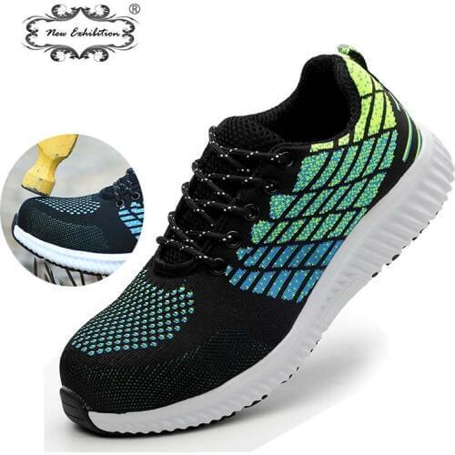 New exhibition Safety Shoes 2019 Mens Lightweight Breathable Outdoor Anti-smashing Steel Toe Cap Work Sneakers Protective Boots
