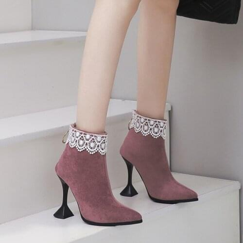 Female Spring Autumn New Fund Vogue All Match Unusual Tall Heel Short Boots To Burst Money Boots T1013