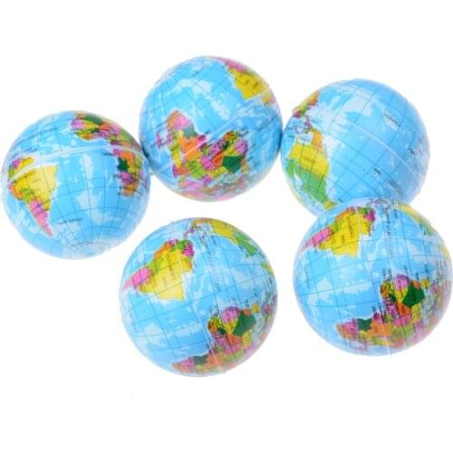 1pcs Cute Kids Geography World Map Anti-Stress Bouncy Ball Phone Straps Stress Slow Rising Jumbo 63mm