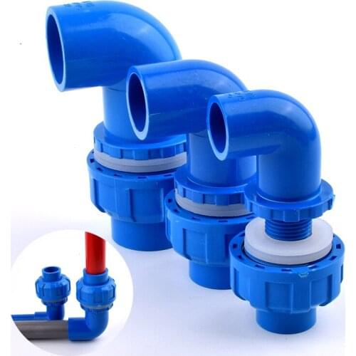 2~10Pcs 20/25/32/40/50mm PVC Upper And Lower Water Elbow Fish Tank Garden Irrigation Drain Aquarium Quick Connector Fittings