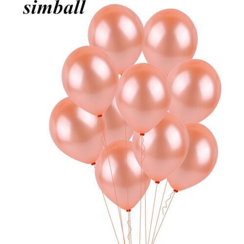 20pcs 12inch Thick 3.2g Pearl Rose Gold Balloons Latex Helium Balls Wedding Happy Birthday Party Decoration Supplies Baby Shower