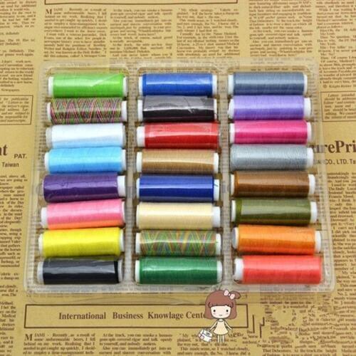 24 Colors/lot luxury boxes sewing thread 160 yards/roll, DIY Handmade polyester thread kit CR-AC62