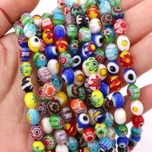 250pcs/lot 6x8mm Color Czech Glass Seed Spacer Beads Austria Crystal Round Hole Beads For Kids Jewelry DIY Making Accessorie