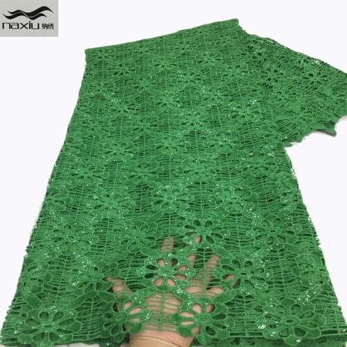 Madison African laces Fabric Green Cord Laces Fabrics High Quality,Nigerian Guipure Milk Silk Lace Fabric For Wedding