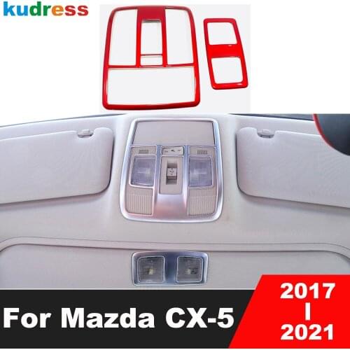 For Mazda CX-5 CX5 KF 2017 2018 2019 2020 2021 Red Front Rear Roof Reading Light Lamp Cover Trim Car Interior Accessories 2pcs