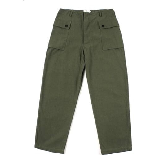 USMC HBT P44 PANTS Retro WW2 US Army Marine Cargo Pocket Pants Herringbone