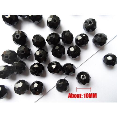 Fine quality 10MM black crystal beads fashion jewelry accessories solid Black color 10MM crystal beads black crystal