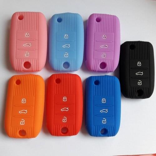 Key Case Holder For Car MG ZS Silicon Flip Folding Remote FOB 3 Button Entry Shell