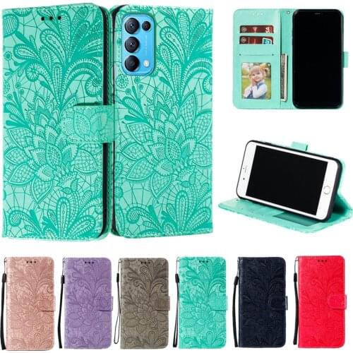 Wallet Phone Case for OPPO Reno 4 5 Pro Find X3 Lite Realme C11 Flip Leather Cover Bracket Card Slot Shockproof Lanyard Fundas