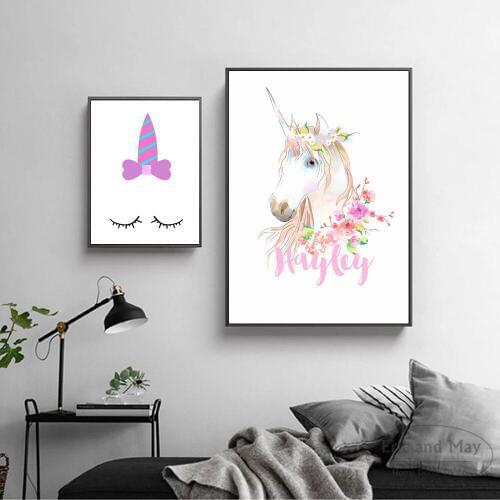 Nursery Unicorn Girls Canvas Painting Wall Art Nordic Decoration Home Modern Poster For Living Room Unframed Print Pictures