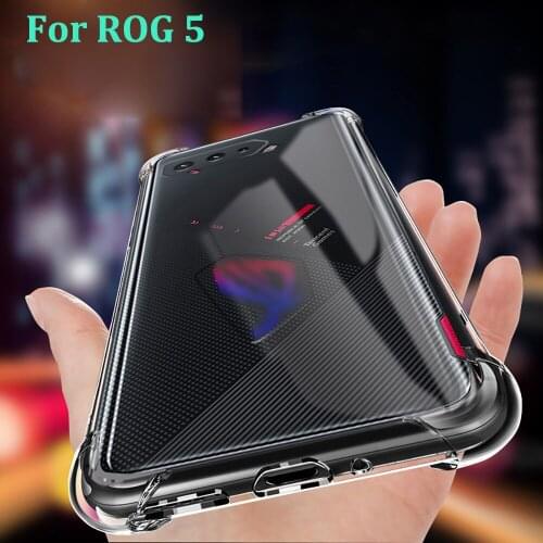 For ROG 5 5G Gaming Phone 6.78" Airbag Case Ultra Thin Soft TPU Silicone Slim Matte Skin Anti-fall Case For ROG5 Bags Cover