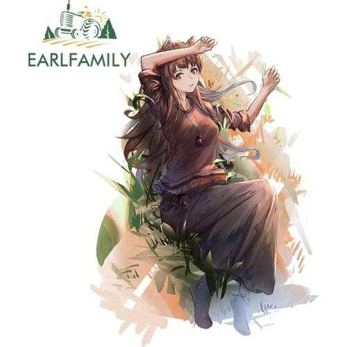 EARLFAMILY 13cm x 9cm for Spice and Wolf Car Sticker Vinyl Car Wrap Decal Creativite Occlusion Scratch Windshield Decoration