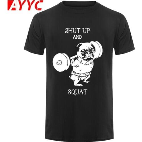 AYYC T-Shirt Tshirt 100% cotton casual o-neck knitted go home or go hard pug printed men T-shirt short sleeve summer men Tshirt