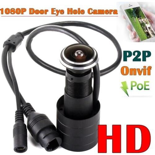 HD 1080P Door Eye Hole H.265 1.78mm Lens Wide Angle 140Degree CCTV Network Mini Peephole POE Door IP Camera P2P Onvif POE Camera