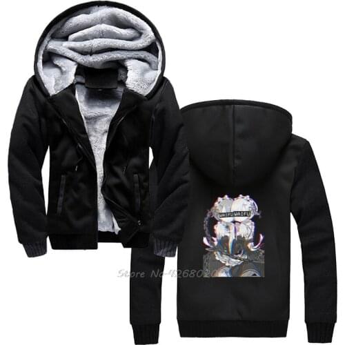 Japanese Animation Rem And Ram Waifu Leisure Hoodie Men Winter Keep Warm Thicken Hoodies Sweatshirt Streetwear Harajuku