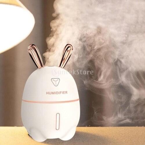 300ML Ultrasonic Air Humidifier Cute Rabbit Quiet 7 Color Night Light Aroma Essential Oil Diffuser for Kids Bedroom Home Office
