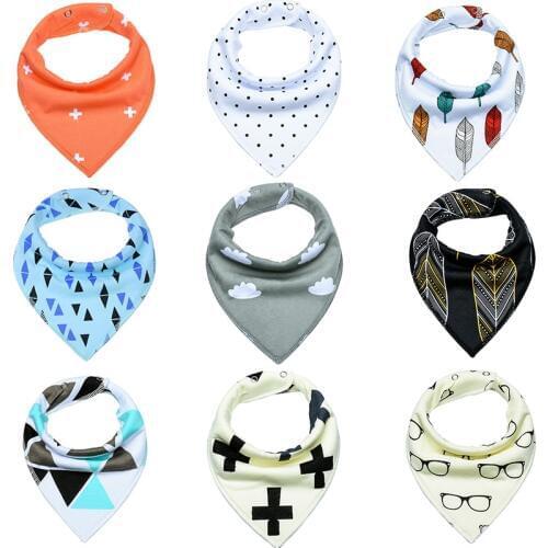 Newborn Fashion 100% Organic Cotton Boys Girls Burp Cloths Burp Bandana Race Bandana Drool Bibs Toddler Scarf Infant