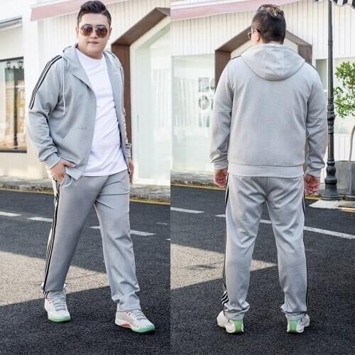 Autumn Mens Sports Suit Hooded Hoodies Jacket Pants 2 Piece Jogger Set Men Sportswear Sets Jogging Tracksuit Large Size 9XL
