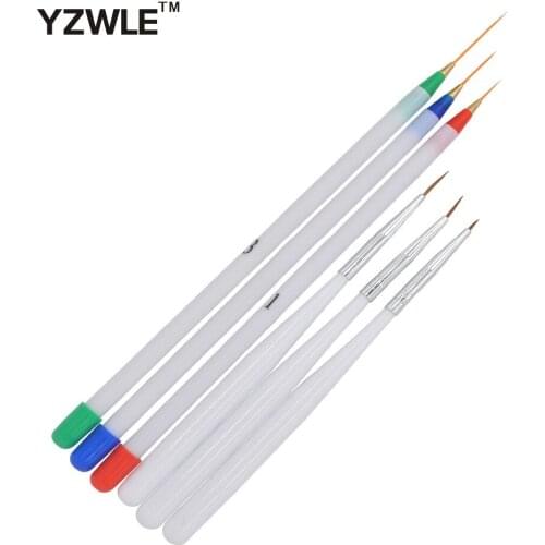 Set 6Pcs/Pack Fine Drawing Striping Liner Design Tips Nail Art Pen Brushes Brush Salon DIY Gel UV Tool Manicure