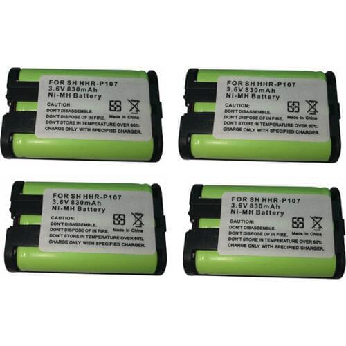 New 4PCS High Quality 3.6V 800mAh Cordless Phone Battery for Panasonic HHR-P107 HHRP107 HHRP107A/1B