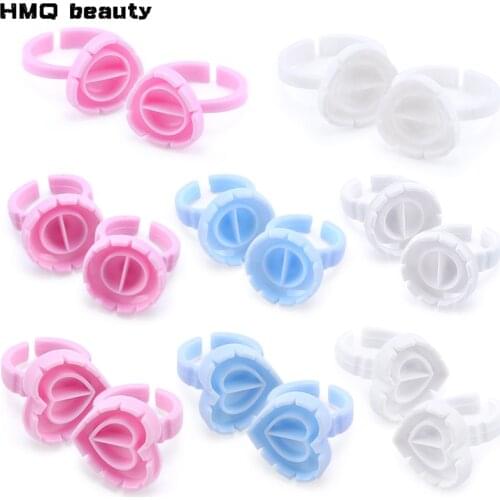 New 50/100Pcs Disposable Glue Rings Eyelash Extension Glue Holder Holder glue container Tattoo Pigment Makeup tools