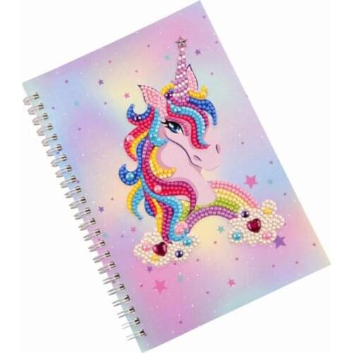 Dangdang new product A5 60 pages DIY diamond notebook unicorn pattern diamond painting diary shiny beads gift