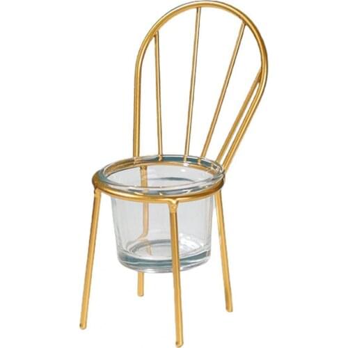 Candlestick Creative Chair Shape Iron Reusable Durable Easy Clean Wedding Dining Table Candle Holder Home Party Decoration