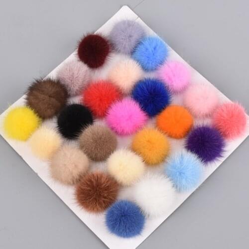 5cm Mink Fur Ball Pompoms for Ring Earring Shoes Clothes DIY Jewelry Findings