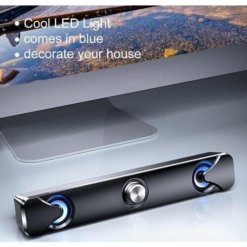 RU Stock! SADA V110 Computer Speaker 3.5mm Wired Computer Sound Bar USB Powered Mini Soundbar Speaker for TV PC Tablets Laptop