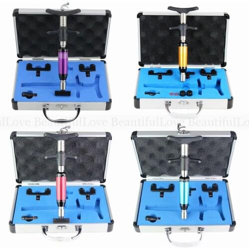 Manual Chiropractic Gun Portable Spine Adjustment 6-Level 4-Head Chiropractic Adjusting Tool Spinal Correction Back Massager Set