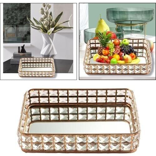 Serving Trays Rhinestone Platters Perfect for Breakfast, Food, Dish, Coffee, Bread, Dining Serving Baskets for Home Restaurants