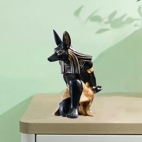 Anubis Sculpture Wine Shelf Resin Wine Rack Indoor Living Room Dining Table Ornaments Crafts