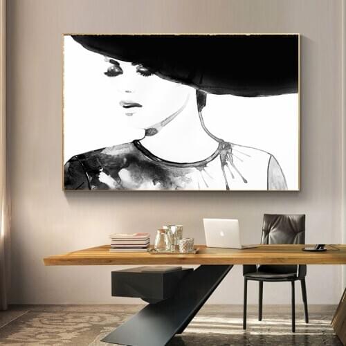 Modern Black White Ballet Dancer Silhouette Beauty Girl Photo Art Print Poster Wall Picture Canvas Painting Ballerina Home Decor
