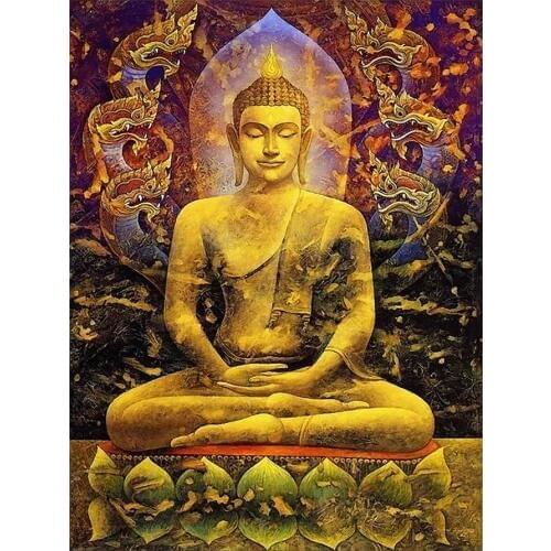 Buddha Statue Diamond Painting Religion Portrait Round Full Drill Buddhism DIY Mosaic Embroidery 5D Cross Stitch Home Decor Gift