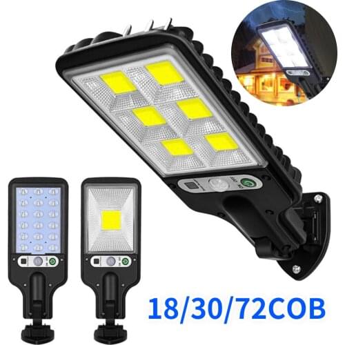 Ultra Big18 LED 30/72 COB Solar Light PIR Motion Sensor Garden Wall outdoor Solar street lamp Waterproof Lamp Smart