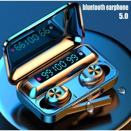 TWS Earphones 9D Stereo Wireless Headphones Sports Bluetooth Headset Noise Cancelling F9 Wireless Earphone Earbuds For All Phone