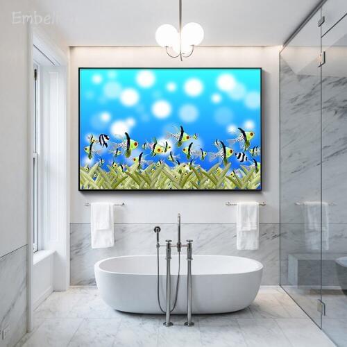Embelish Hot Selling Colorful Fishes Underwater World Modern Home Decor Wall Art Pictures For Living Room HD Canvas Paintings