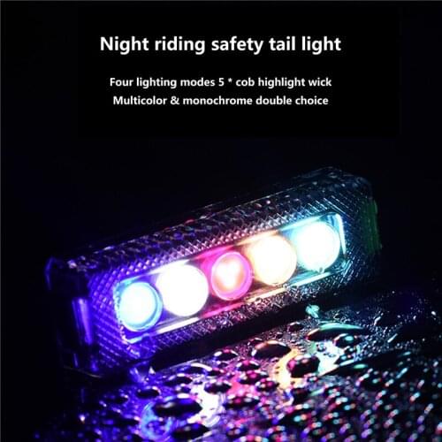 Bicycle Tail Light with 5 Modes, IPX5 Waterproof USB Charging Traffic Safety Warning Super Bright Tool