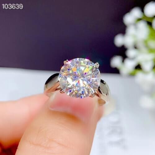 CoLife Jewelry Luxurious 5ct D Color Moissanite Ring for Wedding 11mm Moissanite Silver Ring 925 Silver Moissanite Jewelry