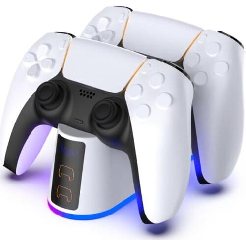 Chargers For PS5 Handle Charger Colorful Luminous Fast Charge Charger With LED Light Dual Charging Stand Games & Accessories