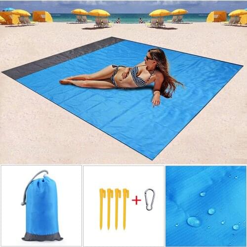 1.4/2.1x 2m Waterproof Beach Blanket Outdoor Portable Picnic Mat Camping Ground Mat Mattress Camping Camping Bed Sleeping Pad
